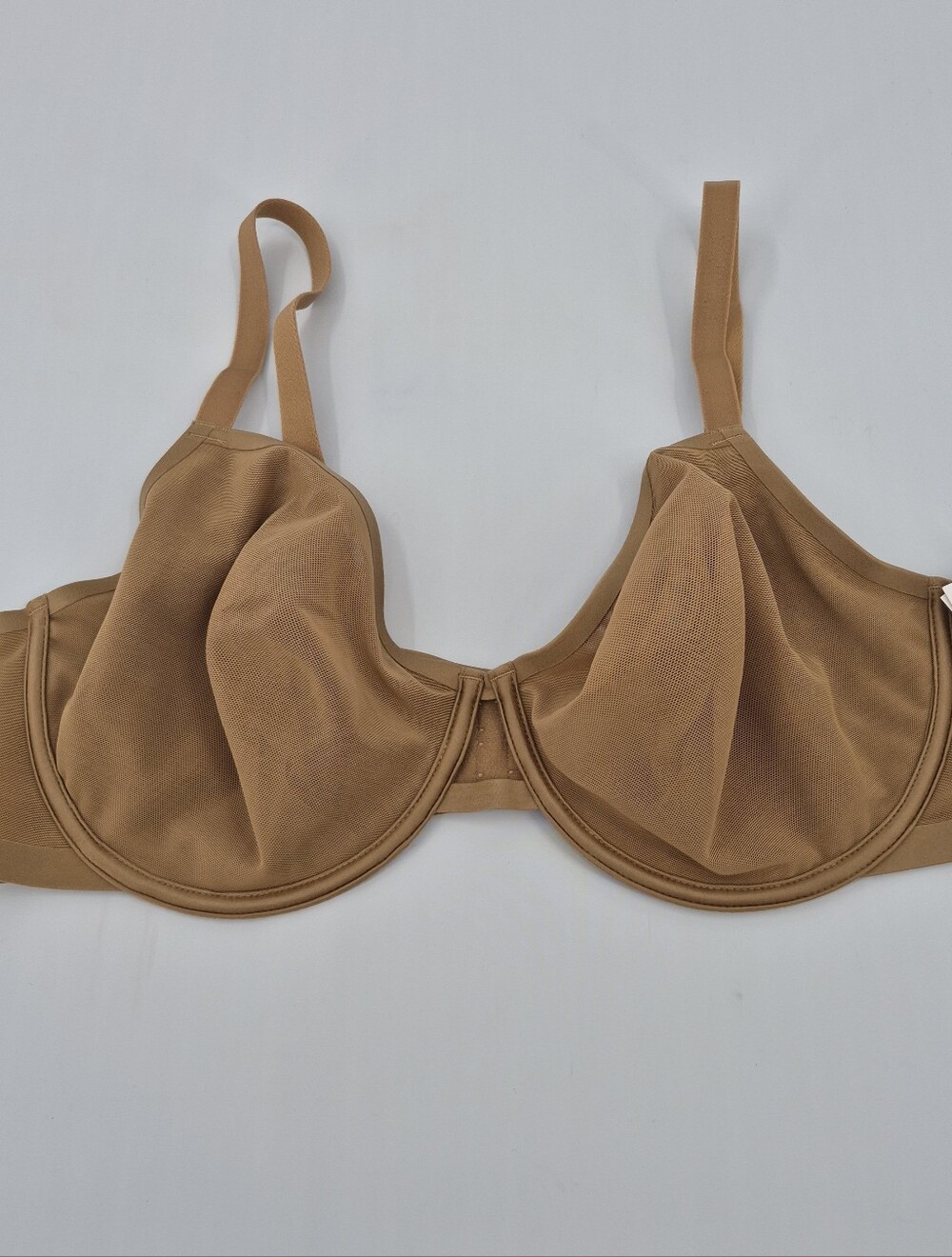 NWT Auden Smooth Unlined Comfort Wire Demi Coverage Bra 42D Brown Semi Sheer